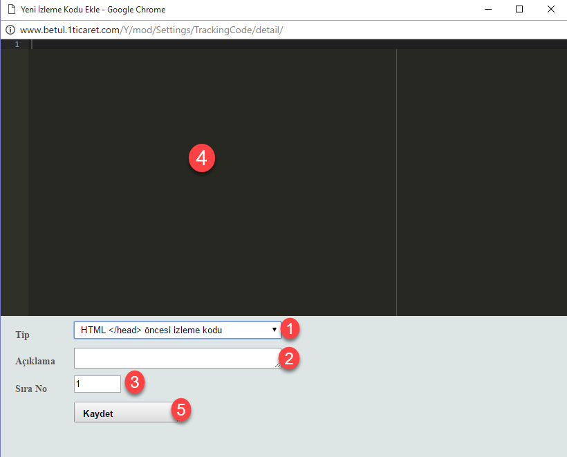 Izleme Kodlari E Ticaret